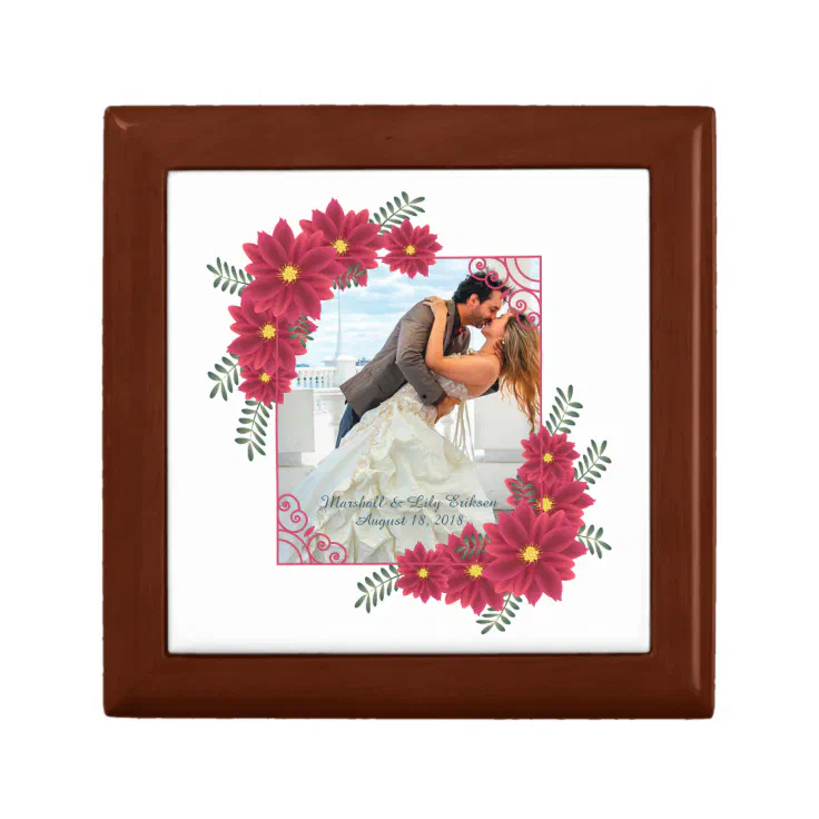 Elegant Add Your Own Photo Wedding Gift Box Zazzle