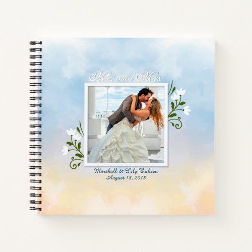 Elegant Add Your Own Photo Wedding Guestbook Notebook