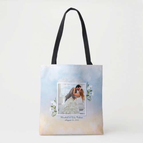 Elegant Add Your Own Photo Wedding Tote Bag
