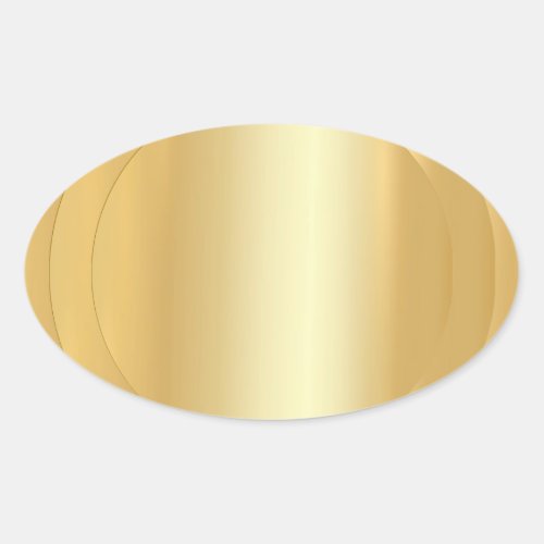 Elegant Add Your Text Blank Template Faux Gold Oval Sticker