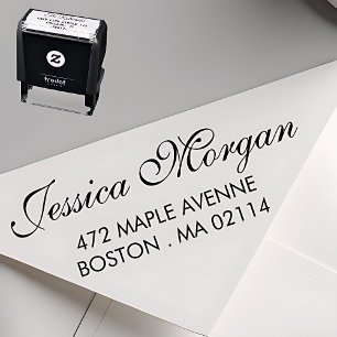 Elegant Address Stamp   Script Style