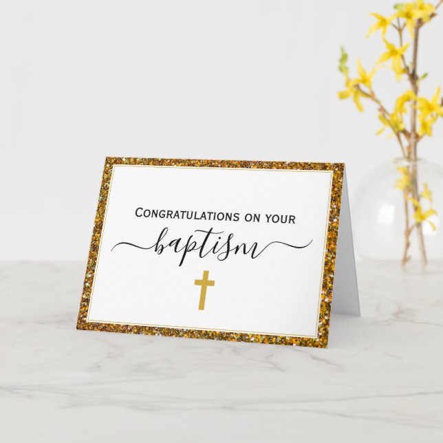 Elegant ADULT BAPTISM Card (Yellow Flower)