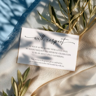 Elegant Adults Only Wedding Enclosure Card