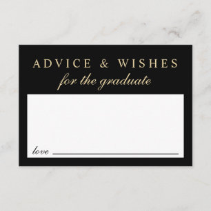 Elegant Advice For Grad Black Gold Graduation Enclosure Card