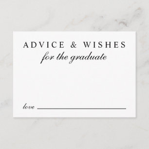 Elegant Advice For Grad Black Gold Graduation Enclosure Card