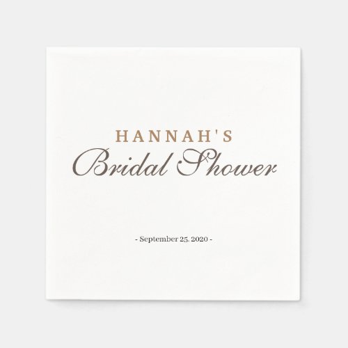 Elegant  Aesthetic Golden  Silver Bridal Shower Napkins