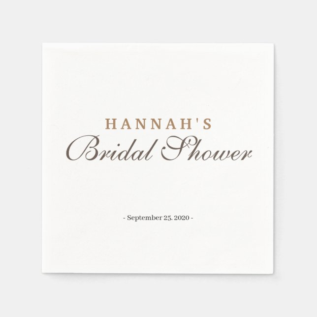Elegant & Aesthetic Golden & Silver Bridal Shower Napkins (Front)