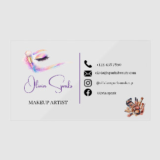 Elegant Aesthetic Luxury Galm Makeup Studio Clear Business Cards