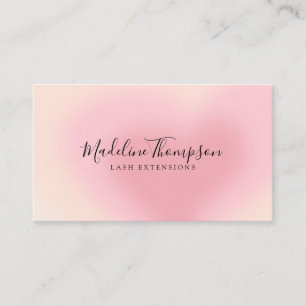 Elegant Aesthetic Ombre Pink Heart Business Card