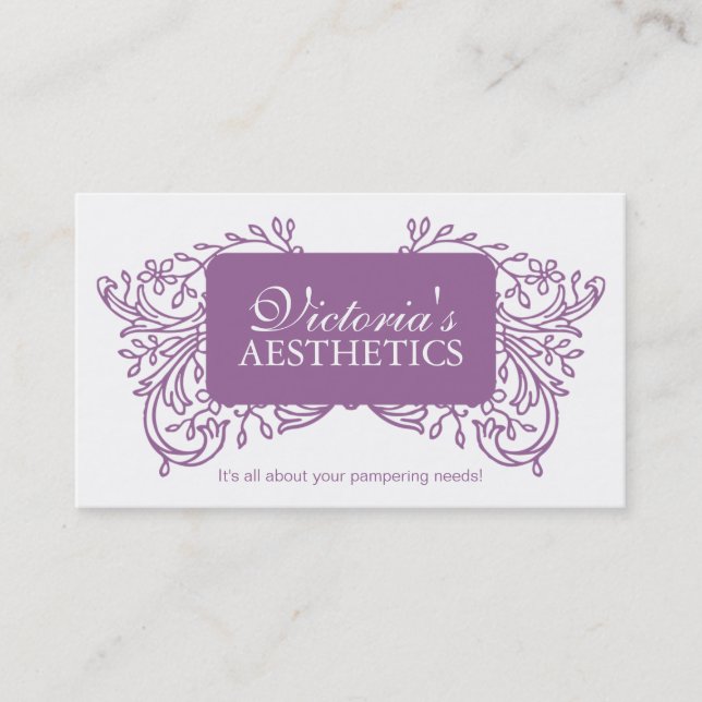 Elegant Aesthetician Business Card (Front)