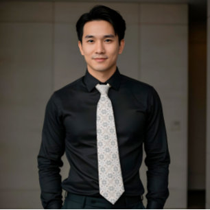 Elegant Aesthetics Spanish Geometric Pattern Tie