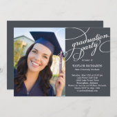 Elegant Affair Graduation Invite - Editable Color (Front/Back)