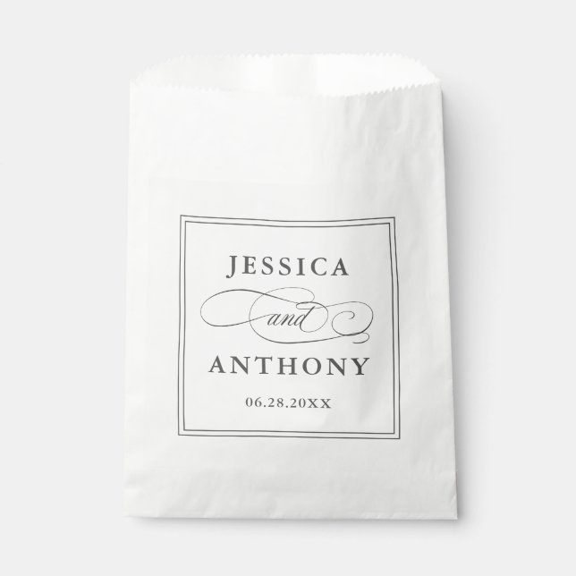Elegant Affair Wedding or Engagement Party Favor Bag (Front)