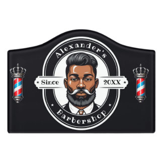 Elegant African American Man Door Sign