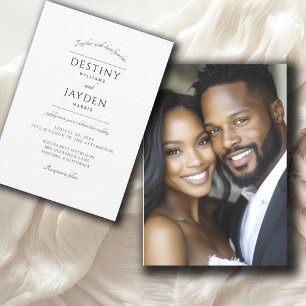 Elegant African American Photo Wedding Invitation