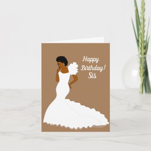 Elegant African American Sister Birthday Card