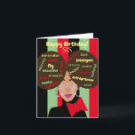 Elegant African American Sister Birthday Card<br><div class="desc">This unique birthday card features an African American girl with two afro puffs and word art.  Send a heartfelt card to your sister that expresses exactly what you want to say.</div>