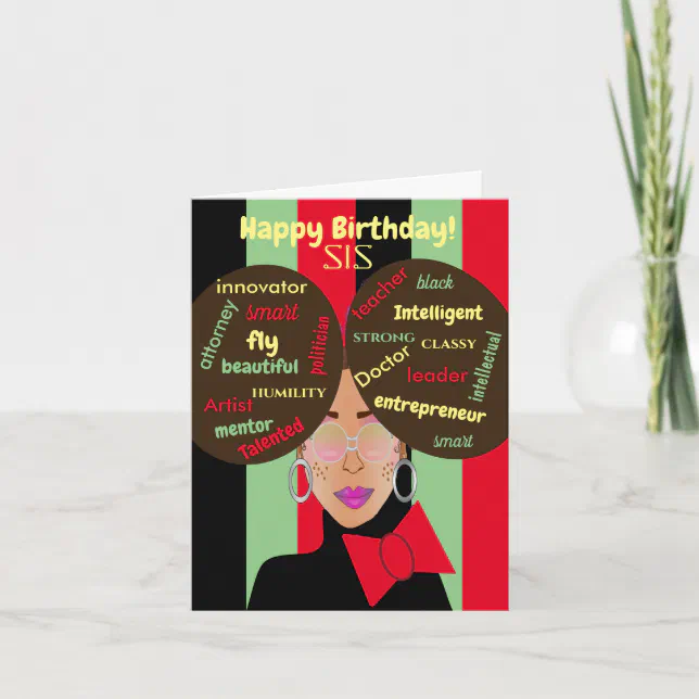 Elegant African American Sister Birthday Card | Zazzle