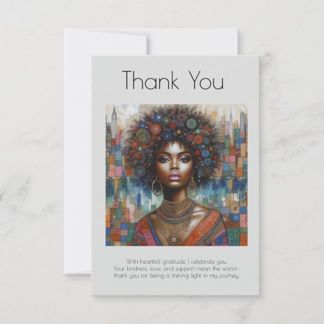 Elegant African American  Thank You Card (Front)