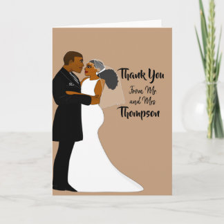 Elegant African American Wedding Ebony Thank you Card