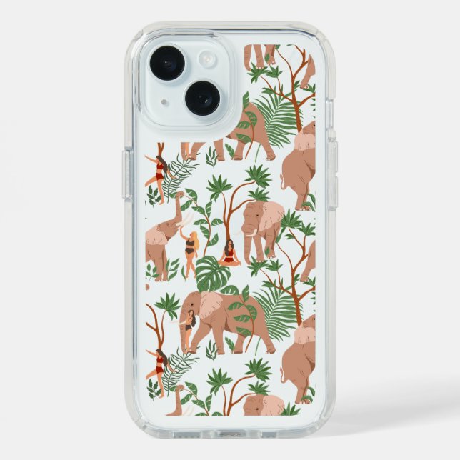 Elegant African Elephant Clear speck Case (Front (Blue))