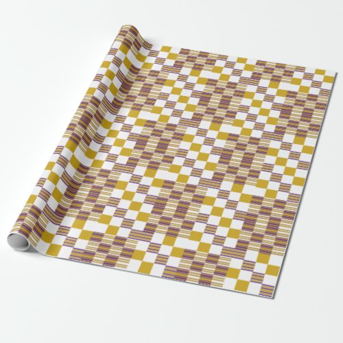 Elegant African Gold and Purple Kente Wrapping Paper