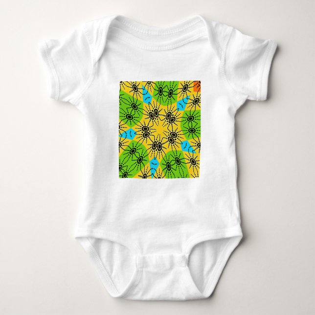 Elegant African-Inspired Spider Traditional Motif  Baby Bodysuit (Front)