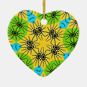 Elegant African-Inspired Spider Traditional Motif Ceramic Ornament