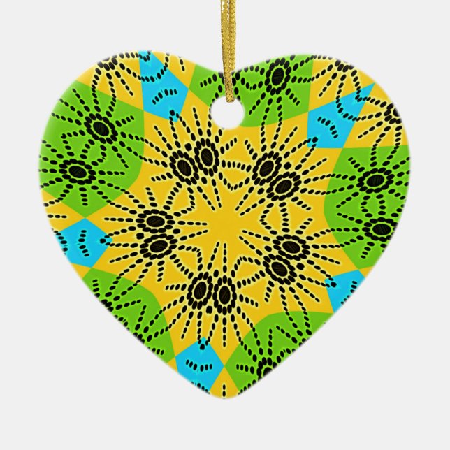 Elegant African-Inspired Spider Traditional Motif  Ceramic Ornament (Front)