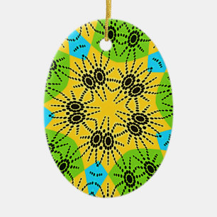 Elegant African-Inspired Spider Traditional Motif Ceramic Ornament