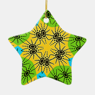 Elegant African-Inspired Spider Traditional Motif  Ceramic Ornament