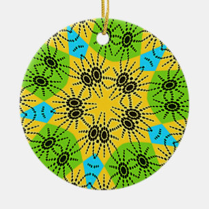 Elegant African-Inspired Spider Traditional Motif Ceramic Ornament