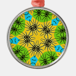 Elegant African-Inspired Spider Traditional Motif Metal Ornament