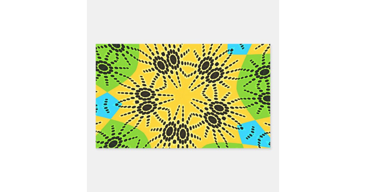 Sticker Spider Rectangular Elegant African-Inspired Spider Traditional Motif Rectangular Sticker ...