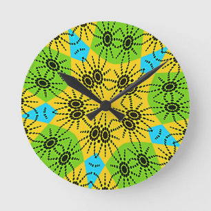 Elegant African-Inspired Spider Traditional Motif Round Clock