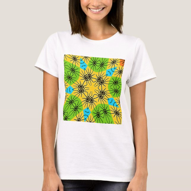 Elegant African-Inspired Spider Traditional Motif  T-Shirt (Front)