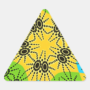 Elegant African-Inspired Spider Traditional Motif Triangle Sticker