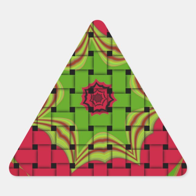 Elegant African Lovely Woven vector print pattern  Triangle Sticker (Front)