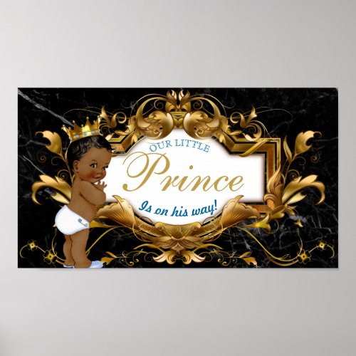 Elegant African Prince Black and Gold Poster