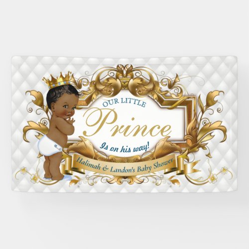 Elegant African Prince White Diamond Napkins Banner