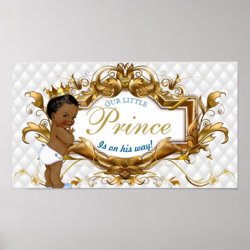 Elegant African Prince White Diamond Poster