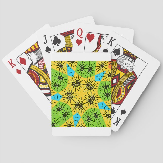 Elegant African Spider Motif vector art print! Poker Cards (Back)