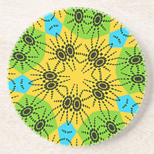 Elegant African Spider Motif vector art print! Sandstone Coaster