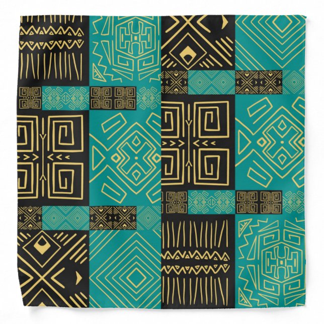 Elegant African Tribal Geometric Pattern  Bandana (Front)