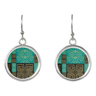 Elegant African Tribal Geometric Pattern Earrings