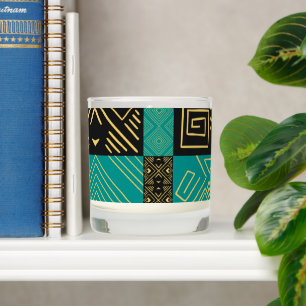 Elegant African Tribal Geometric Pattern Scented Candle
