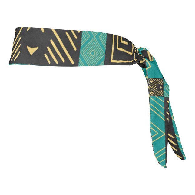 Elegant African Tribal Geometric Pattern  Tie Headband (Rotate 90)
