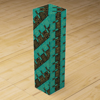 Elegant African Tribal Geometric Pattern Wine Gift Box