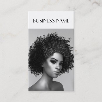 Elegant Afro Hair Business Card by RicardoArtes at Zazzle
