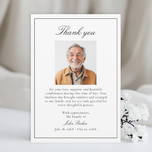 Elegant After Funeral Memorial Sympathy  Thank You Card